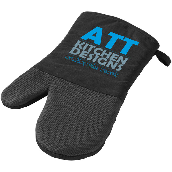 Branded Maya oven gloves with silicone grip