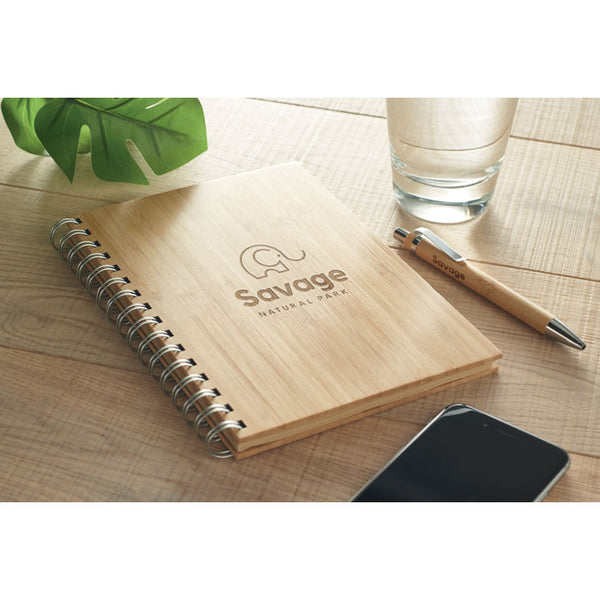 Branded A5 ring bound Bamboo notebook
