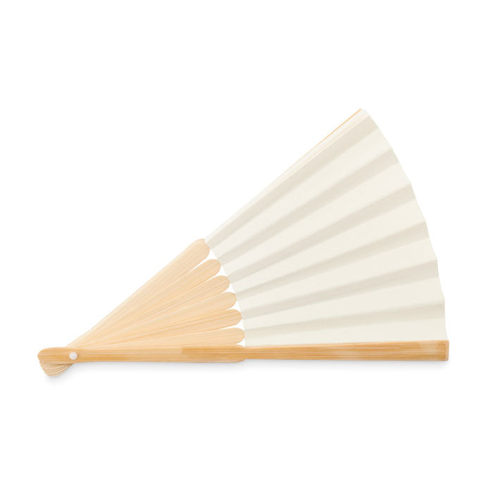 Branded Manual hand fan with bamboo handle