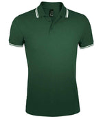 SOL'S Pasadena Tipped Cotton Piqué Polo Shirt Forest Green/White