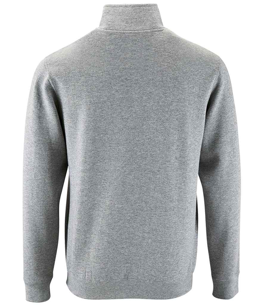 SOL'S Stan Contrast Zip Neck Sweatshirt Grey Marl