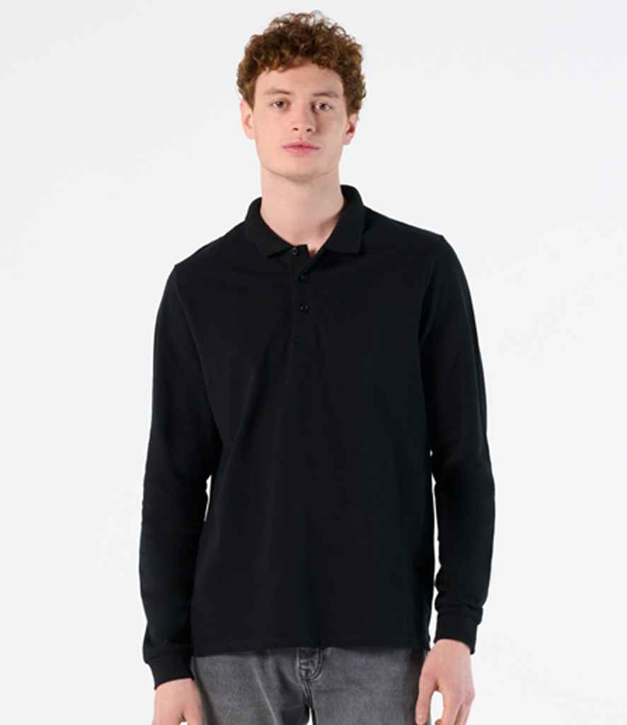 SOL'S Winter II Long Sleeve Cotton Piqué Polo Shirt Black