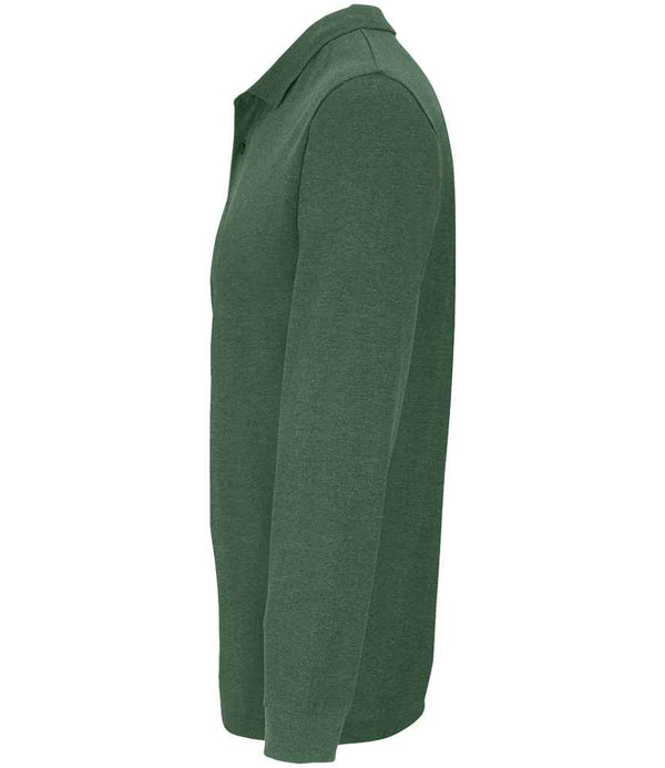 SOL'S Unisex Planet Long Sleeve Piqué Polo Shirt Bottle Green