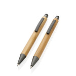 Branded Bamboo modern pen set in box