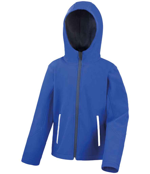 Result Core Kids TX Performance Hooded Soft Shell Jacket Royal Blue/Navy