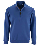 SOL'S Stan Contrast Zip Neck Sweatshirt Royal Blue