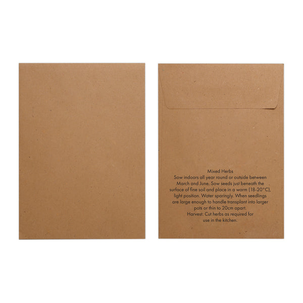 Seed Pack in Kraft Paper Envelope Herb Mix