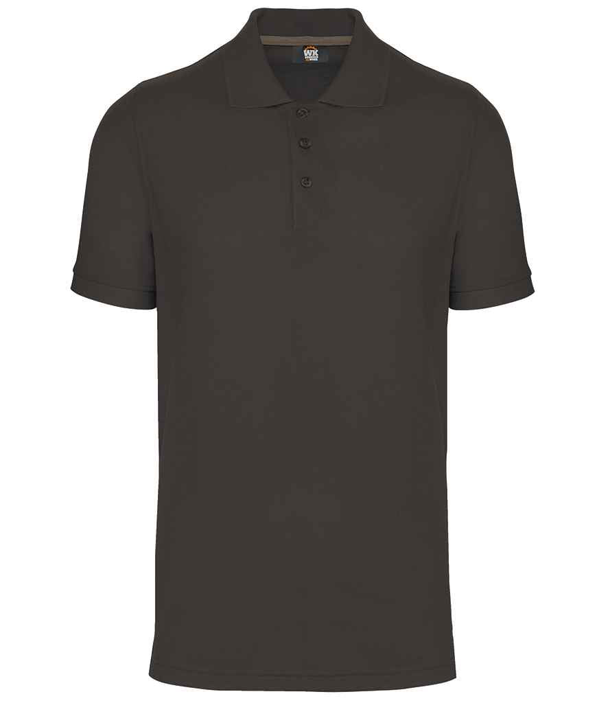 WK Designed to Work Anti-Bacterial Piqué Polo Shirt Dark Grey