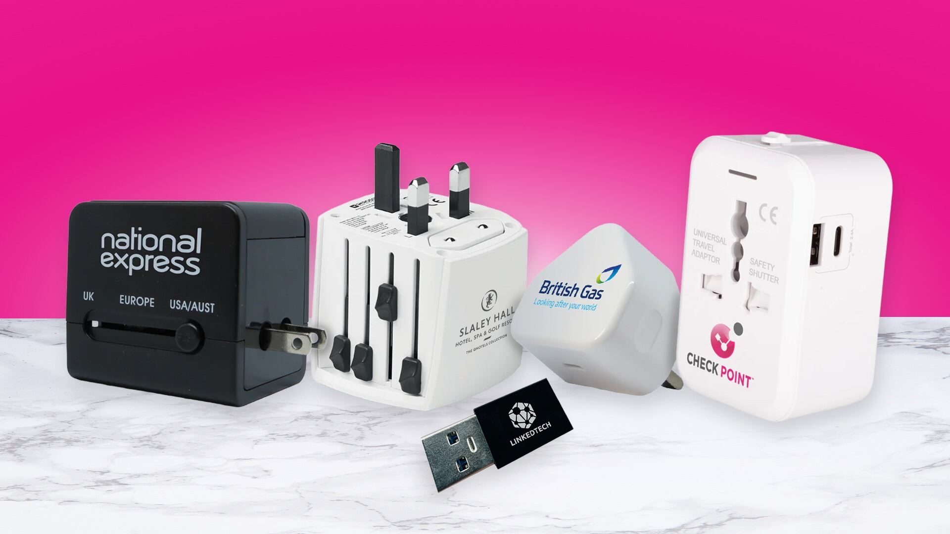 Branded Travel Adaptors 48p | Custom Personalised Travel Adaptors ...