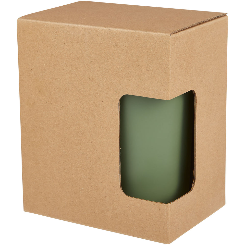 Branded Nordia 400 ml double-wall recycled mug