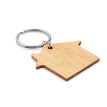 House shaped bamboo key ring-Wood