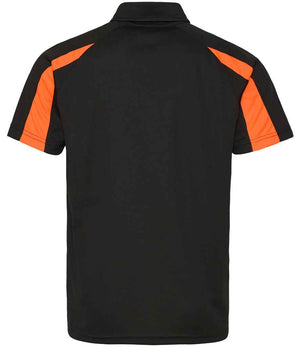 AWDis Cool Contrast Polo Shirt Jet Black/Electric Orange