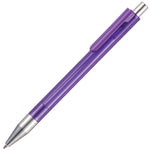 CAYMAN Translucent ball pen with chrome trim in purple