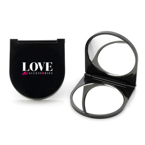 Black Plastic Compact Mirror