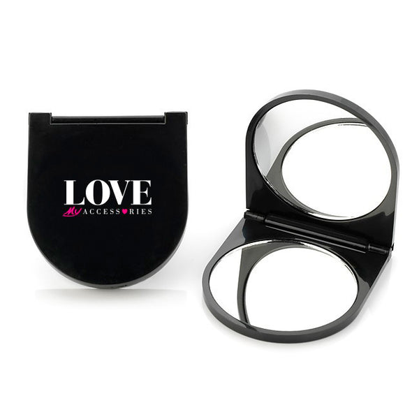 Black Plastic Compact Mirror