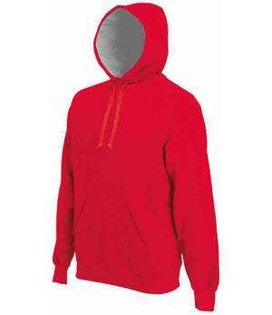 Kariban Heavy Contrast Hoodie Red