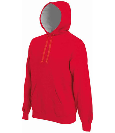 Kariban Heavy Contrast Hoodie Red