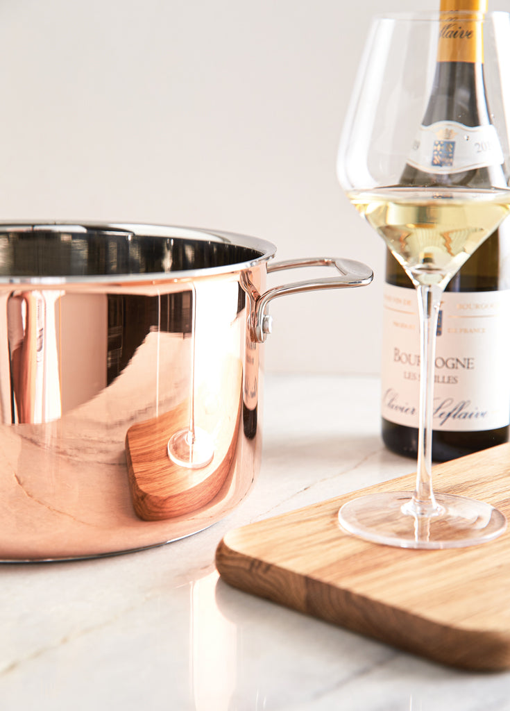 Branded VINGA Baron copper saucepan