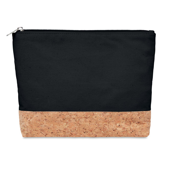 Branded Cork & cotton cosmetic bag