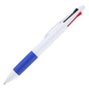 Quad 4 Colour Pen with white barrel and blue grip