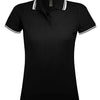 SOL'S Ladies Pasadena Tipped Cotton Piqué Polo Shirt
