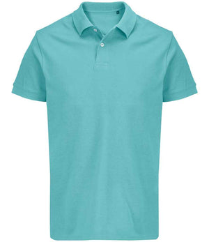 SOL'S Unisex Pacific Twin Piqué Polo Shirt Pool Blue