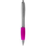 Nash ballpoint pen silver barrel and pink grip