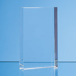 Branded 12cm x 8.5cm Optical Crystal Rectangle Award, H or V