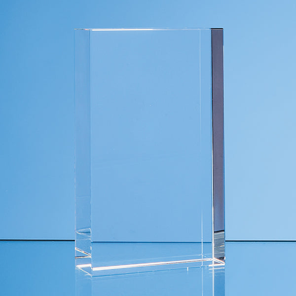 Branded 12cm x 8.5cm Optical Crystal Rectangle Award, H or V
