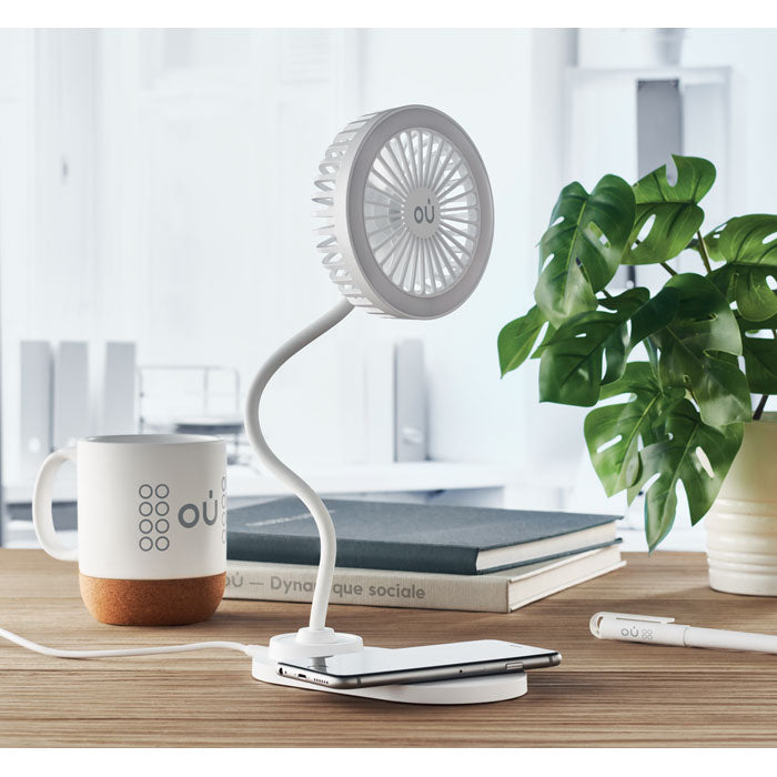 Branded Desktop charger fan with light