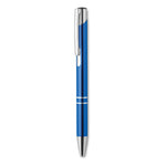 Push button pen with black ink in royal blue