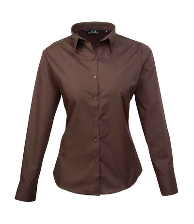 Premier Ladies Long Sleeve Poplin Blouse