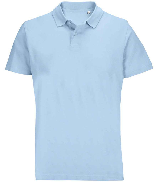 SOL'S Unisex Pulse Twin Piqué Polo Shirt Sky Blue