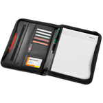 Branded Ebony A4 zippered portfolio