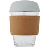 Lidan 360 ml borosilicate glass tumbler with cork grip and silicone lid