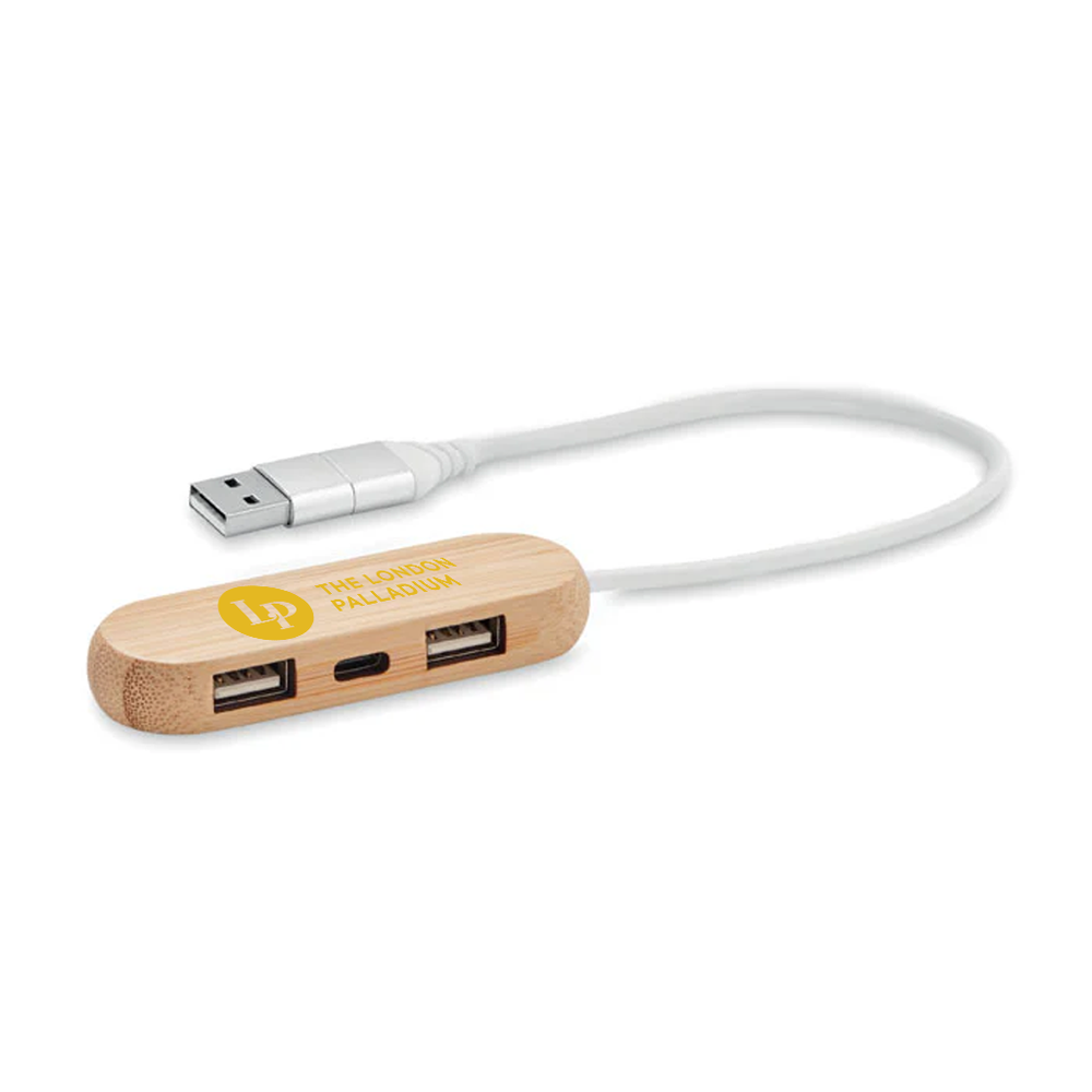 Branded 3 port USB hub with dual input
