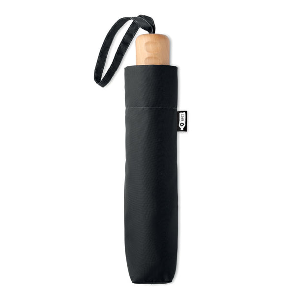 21 inch RPET foldable umbrella Black