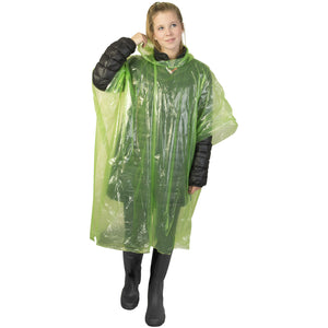 Ziva disposable rain poncho with storage pouch