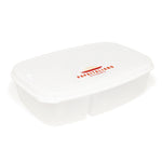Split Cell Translucent lunch box with lid - Knife and Fork included