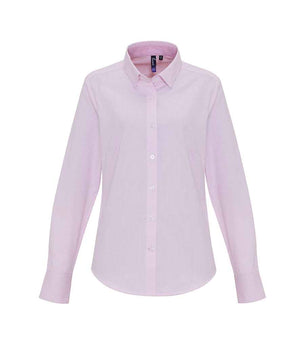 Premier Ladies Long Sleeve Striped Oxford Shirt