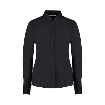 Kustom Kit Ladies Long Sleeve Tailored Mandarin Collar Shirt