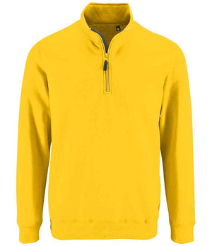 SOL'S Stan Contrast Zip Neck Sweatshirt Gold