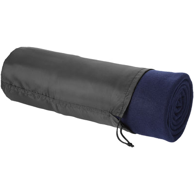 Branded Huggy fleece plaid blanket with carry pouch