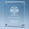 Branded 25cm x 20cm Clear Glass Wall Display Plaque inc Fixing Kit