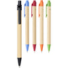 Full range of the Berk recycled carton and corn plastic ballpoint pen in 5 colours, including black, blue, red, orange and green