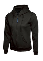 Branded Ladies Classic Full Zip Hooded Sweatshirt