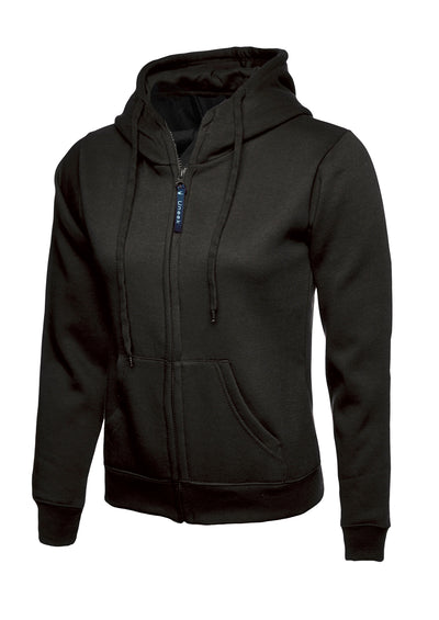 Branded Ladies Classic Full Zip Hooded Sweatshirt
