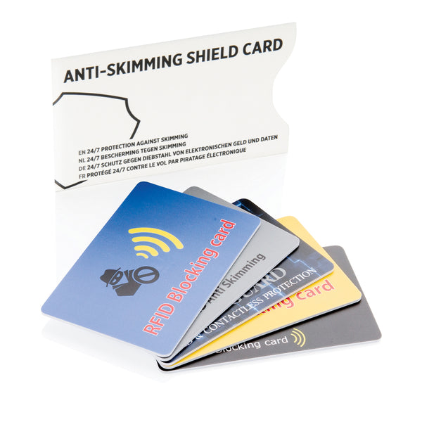 Branded Anti-skimming RFID shield card with active jamming chip