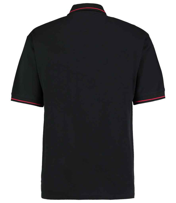 Kustom Kit St Mellion Tipped Cotton Piqué Polo Shirt Black/Red