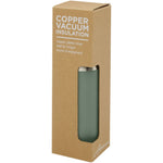 Branded Hulan 540 ml copper vacuum insulated stainless steel bottle with bamboo lid